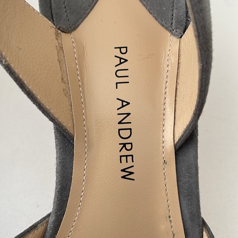 Paul Andrew Light Grey Suede Kitten heel Slingback - Picture 14 of 16